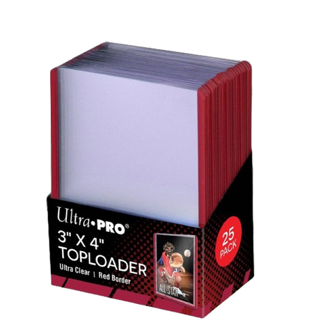 Ultra Pro Toploader 3"X4" Ultra Clear Red Border Ultra Pro Toploader 3"X4" Ultra Clear Red Border