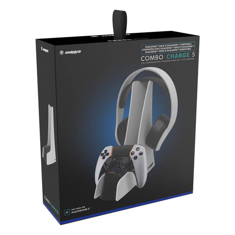 PS5 Snakebyte Dual Charge and Headset Stand 5 - White PS5 Snakebyte Dual Charge and Headset Stand 5 - White