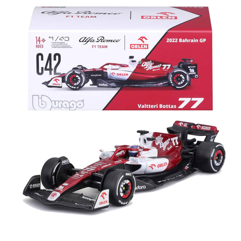 Bburago 1:43 Alfa Romeo C42 F1 (2022) Valtteri Botas #77 Bburago 1:43 Alfa Romeo C42 F1 (2022) Valtteri Botas #77
