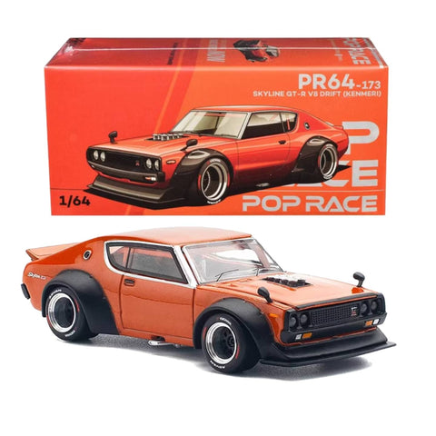 POP Race 1/64 PR64-173 GT-R V8 Drift Kenmeri Orange POP Race 1/64 PR64-173 GT-R V8 Drift Kenmeri Orange