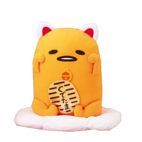 Gudetama Fortune Cat 12" Feet Holding Gudetama Fortune Cat 12" Feet Holding