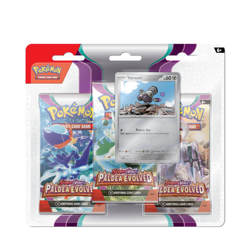 Pokemon SV2 Paldea Evolved 3 Pack Blister - Varoom Pokemon SV2 Paldea Evolved 3 Pack Blister - Varoom