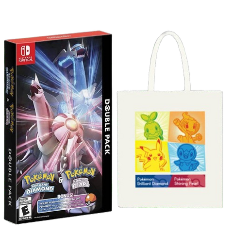 Nintendo Switch Pokemon Brilliant Diamond Shining Pearl Double Pack + Pokemon Diamond and Pearl Tote Bag Nintendo Switch Pokemon Brilliant Diamond Shining Pearl Double Pack + Pokemon Diamond and Pearl Tote Bag