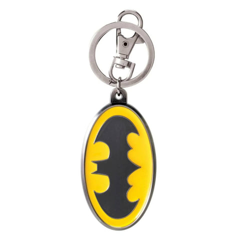 Batman Logo Colored Pewter Keychain