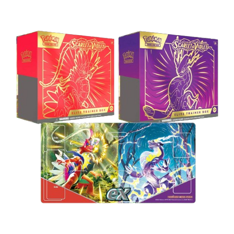 Pokemon SV1 Scarlet & Violet Koraidon + Miraidon Elite Trainer Box + Free Playmat Pokemon SV1 Scarlet & Violet Koraidon + Miraidon Elite Trainer Box + Free Playmat