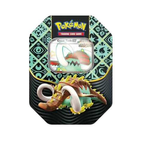 Pokemon SV4.5 Paldean Fates Tin - Great Tusk Ex Pokemon SV4.5 Paldean Fates Tin - Great Tusk Ex