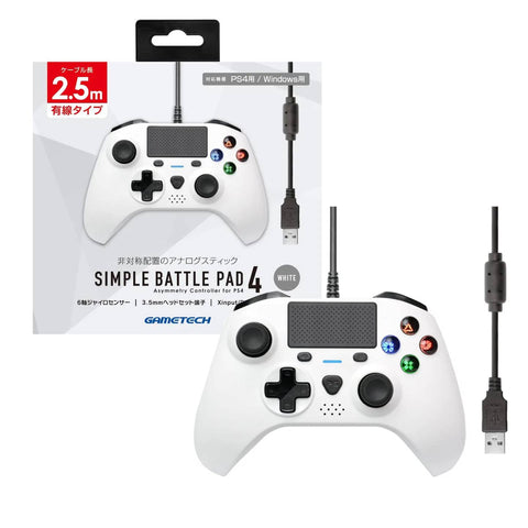 PS4/ Window Gametech Simple Battle Pad 4 - White PS4/ Window Gametech Simple Battle Pad 4 - White