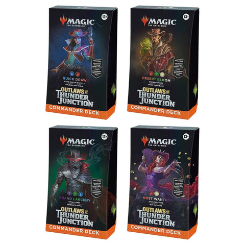 Magic The Gathering Outlaws of Thunder Junction Commander Deck (Set of 4) Magic The Gathering Outlaws of Thunder Junction Commander Deck (Set of 4)