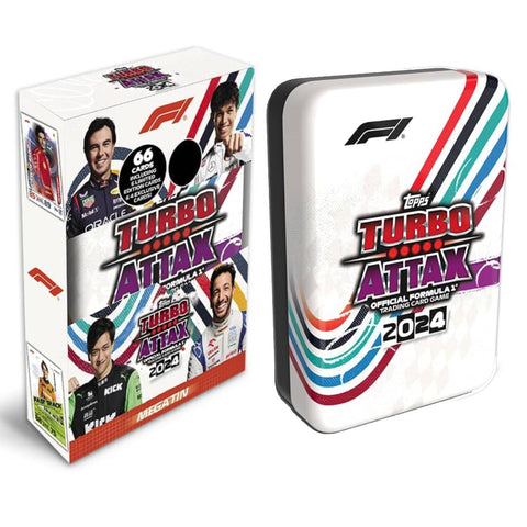 Topps Turbo Attax 2024 Mega Tin Box - White Topps Turbo Attax 2024 Mega Tin Box - White