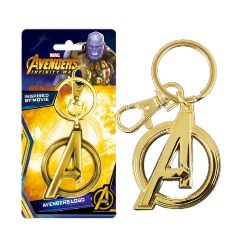 Avengers IW A Logo Gold Colored Pewter Key Chain Avengers IW A Logo Gold Colored Pewter Key Chain