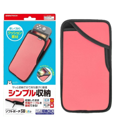 Nintendo Switch Lite Game Tech Soft Pouch - Pink Nintendo Switch Lite Game Tech Soft Pouch - Pink