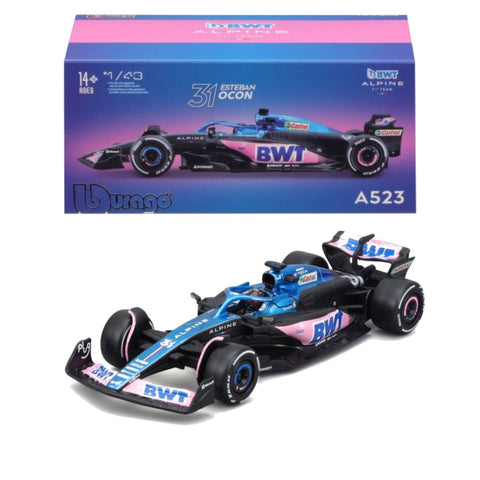 Bburago 1:43 BWT Alpine (2023) #31 Esteban Ocon Bburago 1:43 BWT Alpine (2023) #31 Esteban Ocon