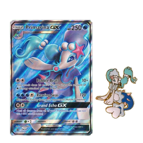 Pokemon Promo Pin + Card set - Primarina GX Pokemon Promo Pin + Card set - Primarina GX