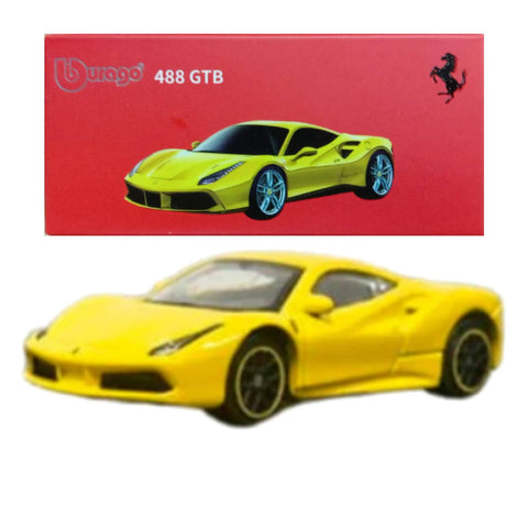 Bburago 1:64 Ferrari 488 GTB Yellow Bburago 1:64 Ferrari 488 GTB Yellow