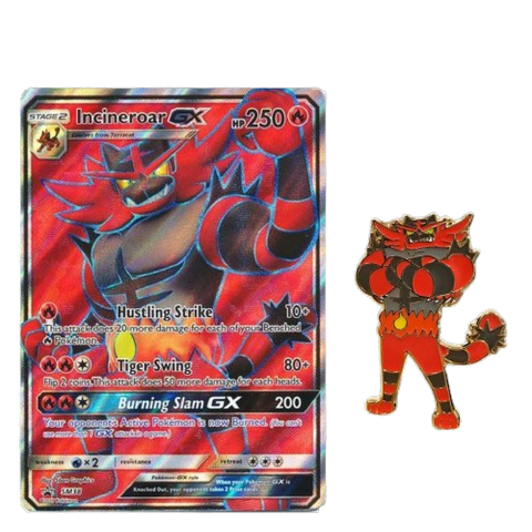 Pokemon Promo Pin + Card set -  Incineroar GX Pokemon Promo Pin + Card set -  Incineroar GX