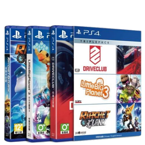 PS4 Triple Pack 3 (Driveclub / LittleBigPlanet 3 / Ratchet & Clank) PS4 Triple Pack 3 (Driveclub / LittleBigPlanet 3 / Ratchet & Clank)