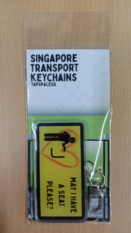 May I Have A Seat Transport Icons Keychain