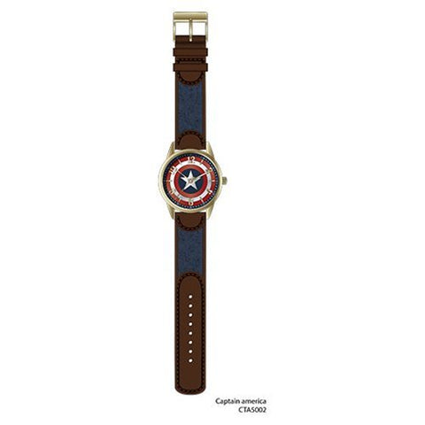 Captain America Printed Dial Antique Gold Watch Captain America Printed Dial Antique Gold Watch