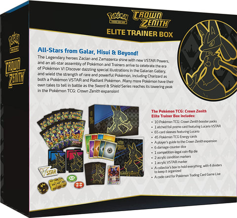 Pokemon SS12.5 Crown Zenith Elite Trainer Box