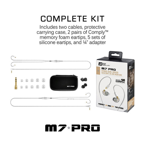 M7 PRO UNIVERSAL-FIT HYBRID DUAL-DRIVER MUSICIANêS IN-EAR MONITORS WITH DETACHABLE CABLES