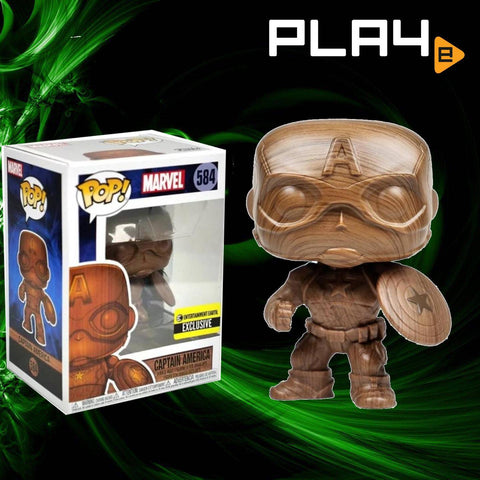 Funko POP! (584) Captain America Wood Deco EE Exclusive Funko POP! (584) Captain America Wood Deco EE Exclusive