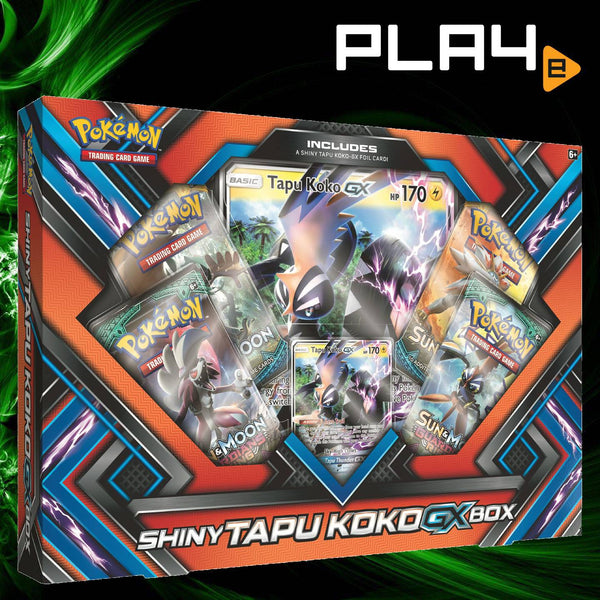 Pokemon: Sword & Shield - Shiny Tapu Koko GX Box [TCG 4 Packs] NEW