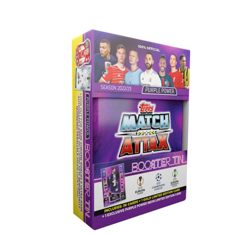 Topps Match Attax 2022/23 Booster Tin - Purple Power Topps Match Attax 2022/23 Booster Tin - Purple Power