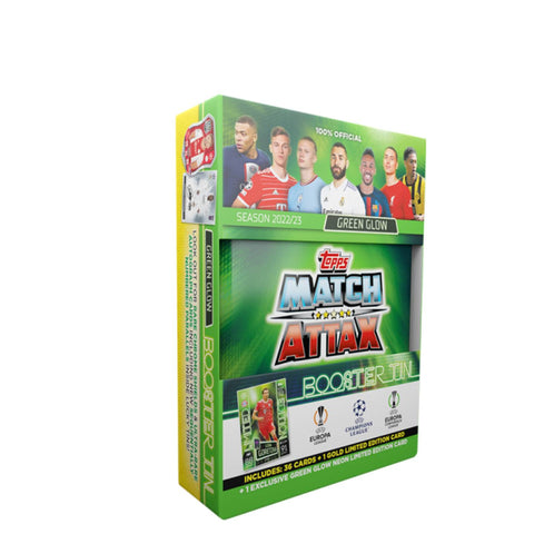 Topps Match Attax 2022/23 Booster Tin - Green Glow Topps Match Attax 2022/23 Booster Tin - Green Glow
