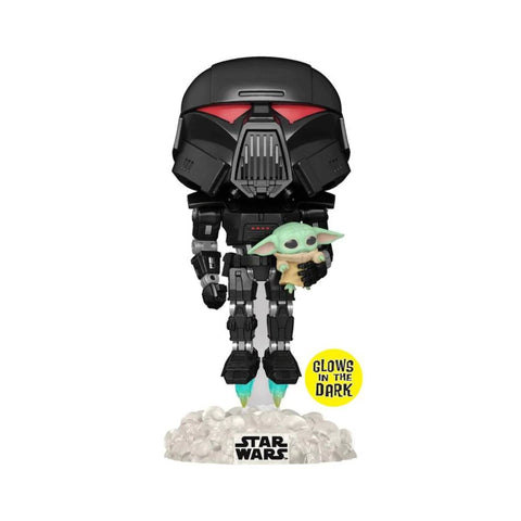 Funko POP! (488) The Mandalorian Dark Trooper with Grogu Exclusive