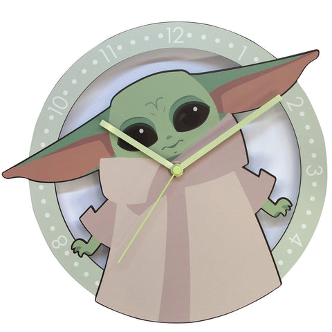 Star Wars The Mandalorian Child Green Wall Clock Star Wars The Mandalorian Child Green Wall Clock