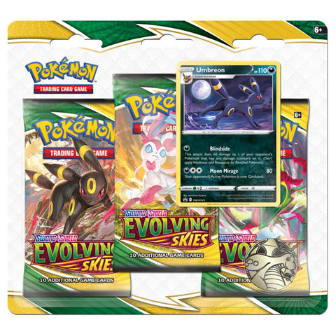Pokemon SS7 Evolving Skies 3-Pack Blister - Umbreon Pokemon SS7 Evolving Skies 3-Pack Blister - Umbreon