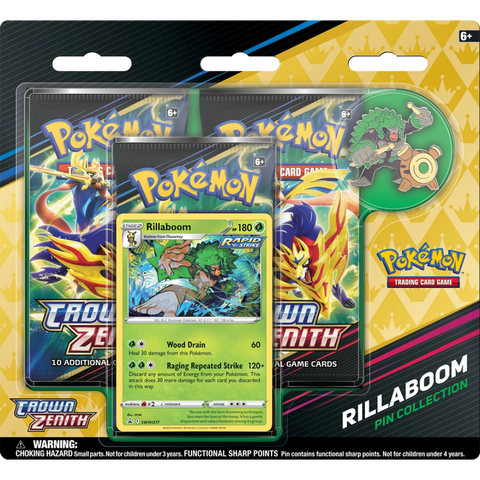 Pokemon SS12.5 Crown Zenith Pin Collection Rillaboom Pokemon SS12.5 Crown Zenith Pin Collection Rillaboom