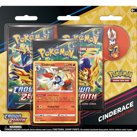 Pokemon SS12.5 Crown Zenith Pin Collection Cinderace Pokemon SS12.5 Crown Zenith Pin Collection Cinderace