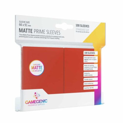 GameGenic 100 Matte Prime Sleeves - Red GameGenic 100 Matte Prime Sleeves - Red