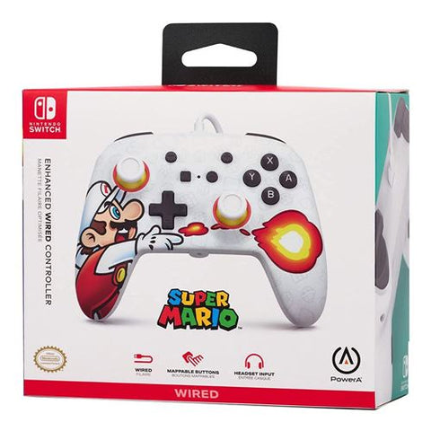 Nintendo Switch PowerA Enhanced Wired Controller Mario Fireball