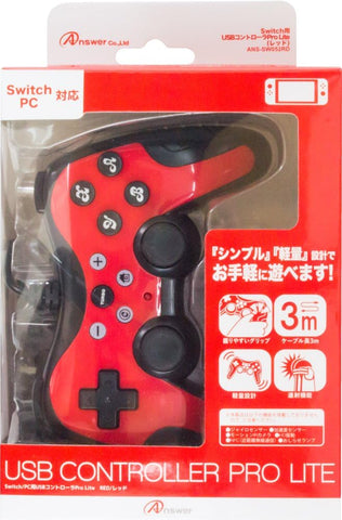 Nintendo Switch Answer USB Controller Pro Lite Red