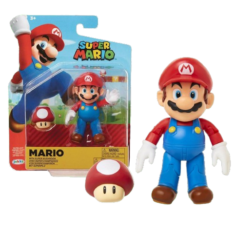 World of Nintendo 4" FIG W19 Mario with Mushroom