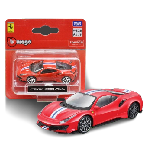 Tomica X Burago Blister 488 Pista Red Ferrari