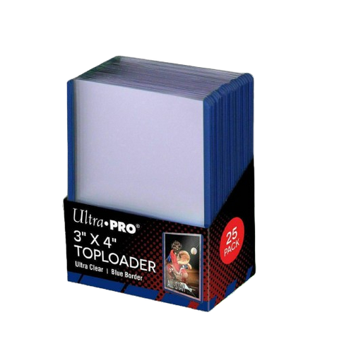 Ultra Pro Toploader 3"X4" Ultra Clear Blue Border