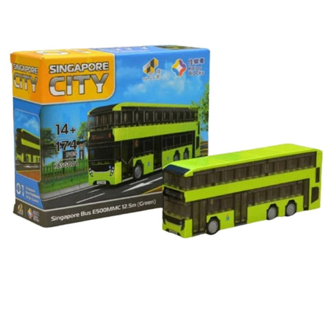 Tiny City Singapore Bus E500 MMC Green Blocks