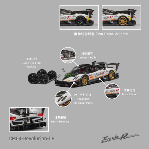 CM Model 1:64 Pagani Zonda Revolution White