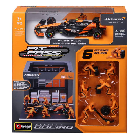 Bburago 1:43 Diorama Playset  McLaren 4 Lando
