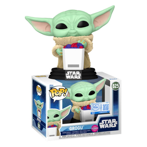 Funko POP! (825) Star Wars Mandalorian Grogu Food Flocked