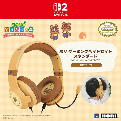 Nintendo Switch 2 Hori Gaming Headset - Animal Crossing Tom Nook DIY Life