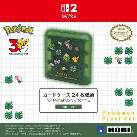 Nintendo Switch 2 Hori Game Card Case 24 - Pokemon Pixel Green