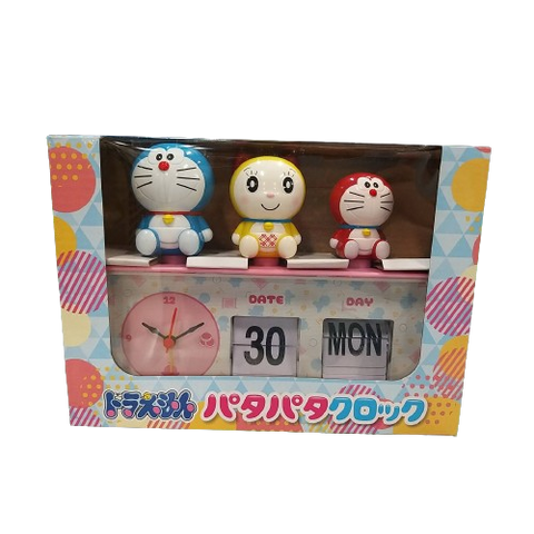SK Japan Doraemon Clock With Day/Date - Pink