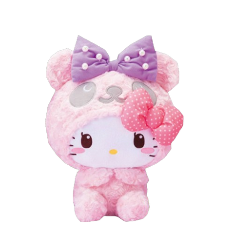 Panda Hello Kitty Furry Pink Hands to Mouth