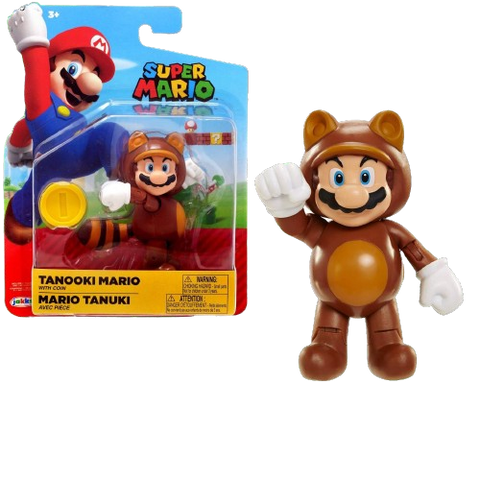 World of Nintendo 4" Fig W16 Tanooki Mario