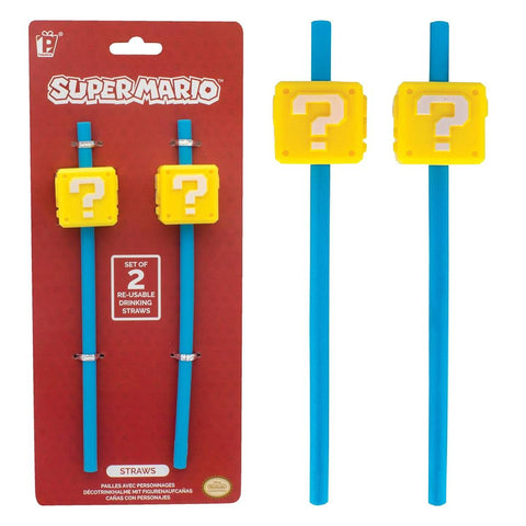 Super Mario Set of 2 Re-usable Drinking Straws