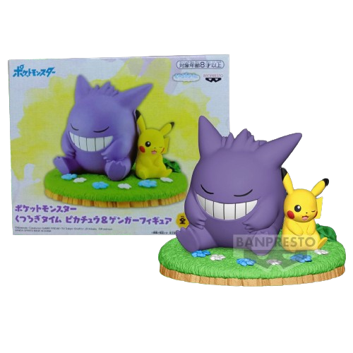 Pokemon Kutsurogi Time Gengar & Pikachu Figure | PLAYe